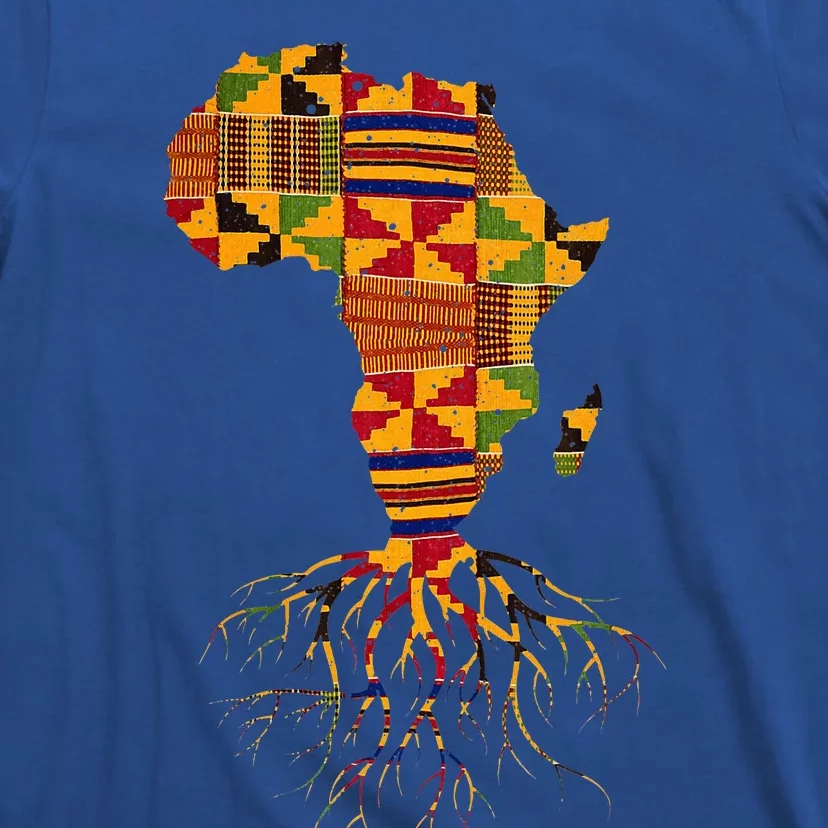 Cool Africa Map Traditional Kente Cloth African Roots T-Shirt