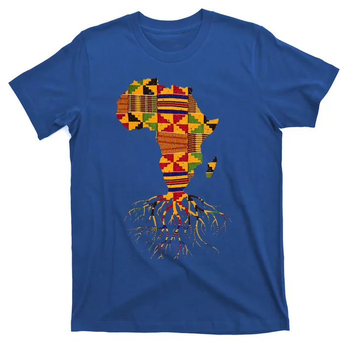 Cool Africa Map Traditional Kente Cloth African Roots T-Shirt