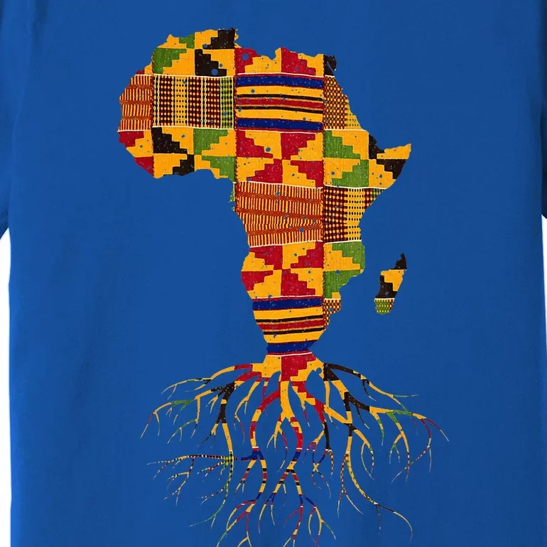 Cool Africa Map Traditional Kente Cloth African Roots Premium T-Shirt