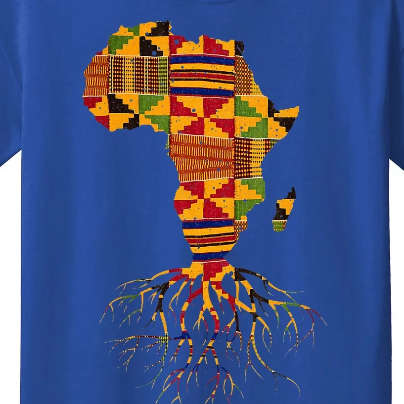 Cool Africa Map Traditional Kente Cloth African Roots Kids T-Shirt