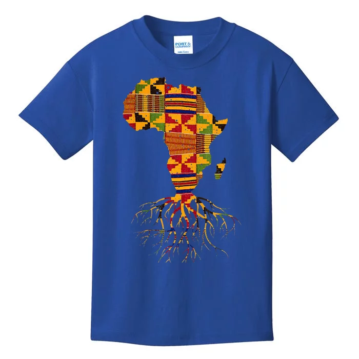 Cool Africa Map Traditional Kente Cloth African Roots Kids T-Shirt