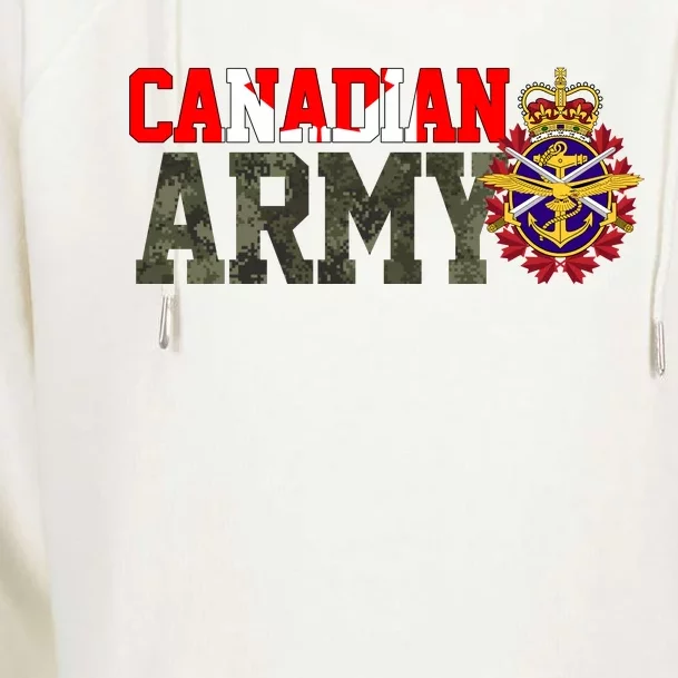 Canadian Army Military Veteran Womens Funnel Neck Pullover Hood