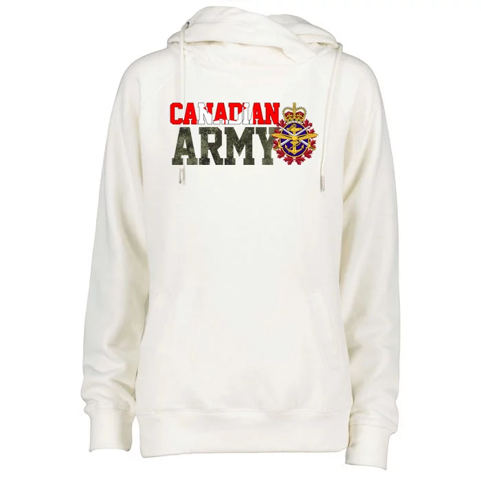 Canadian Army Military Veteran Womens Funnel Neck Pullover Hood