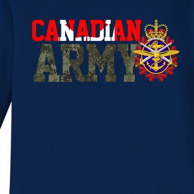 Canadian Army Military Veteran Baby Long Sleeve Bodysuit