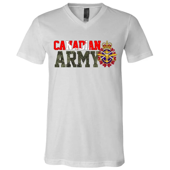 Canadian Army Military Veteran V-Neck T-Shirt