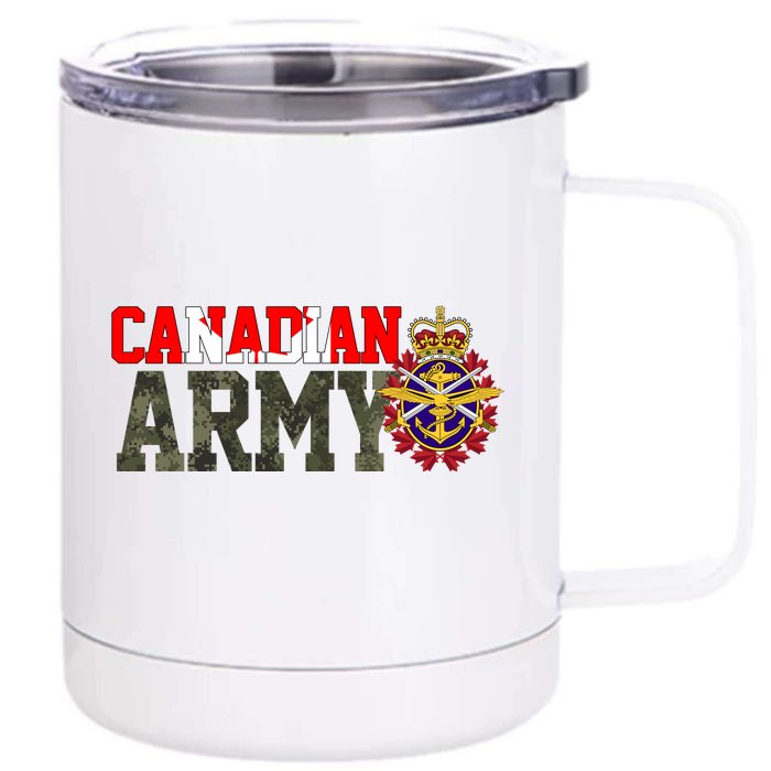 Canadian Army Military Veteran Front & Back 12oz Stainless Steel Tumbler Cup