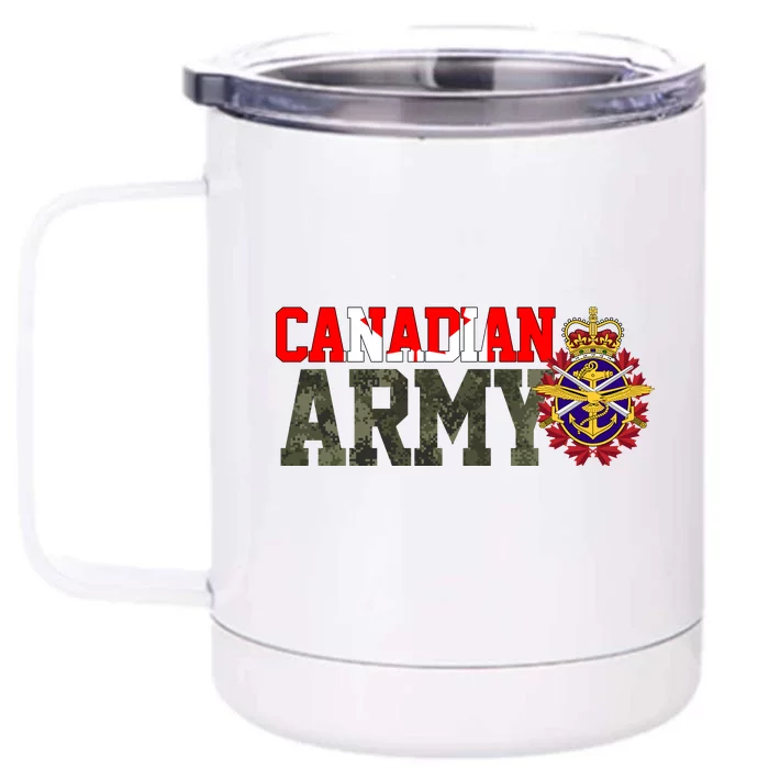 Canadian Army Military Veteran Front & Back 12oz Stainless Steel Tumbler Cup