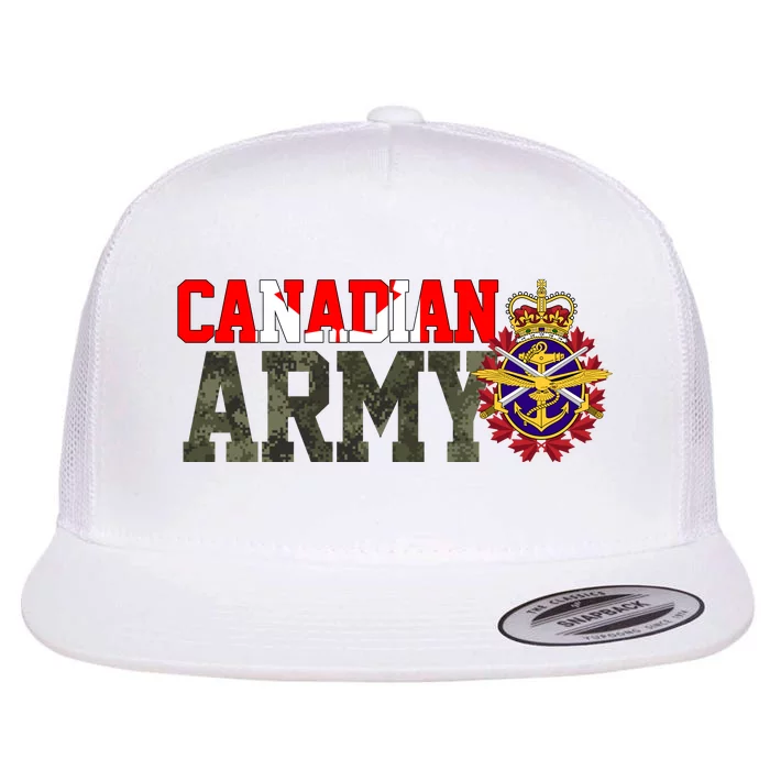 Canadian Army Military Veteran Flat Bill Trucker Hat