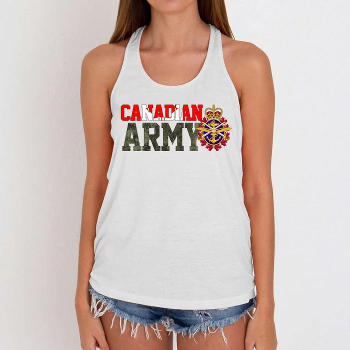 Canadian Army Military Veteran Women's Knotted Racerback Tank