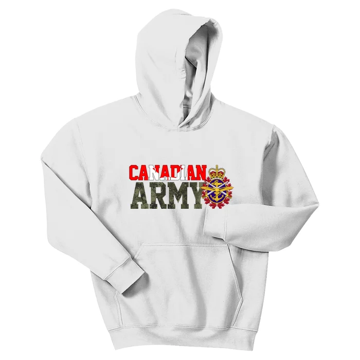 Canadian Army Military Veteran Kids Hoodie