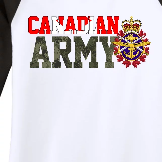 Canadian Army Military Veteran Women's Tri-Blend 3/4-Sleeve Raglan Shirt