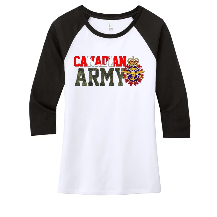 Canadian Army Military Veteran Women's Tri-Blend 3/4-Sleeve Raglan Shirt