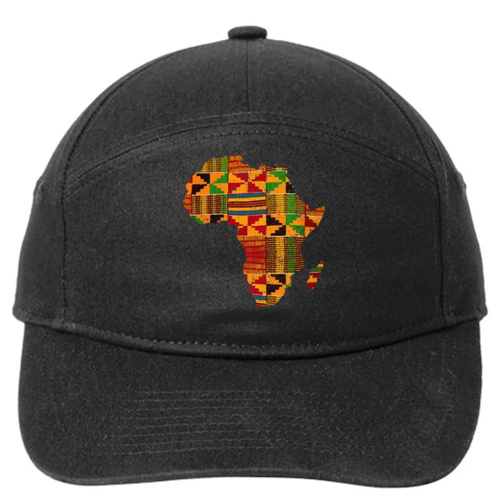 Cool Africa Map Kente Cloth Gift For African Lover 7-Panel Snapback Hat