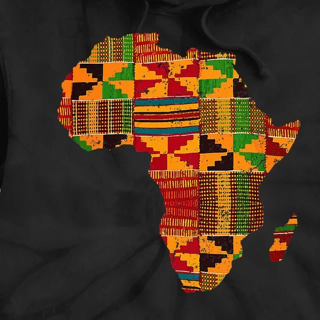 Cool Africa Map Kente Cloth Gift For African Lover Tie Dye Hoodie