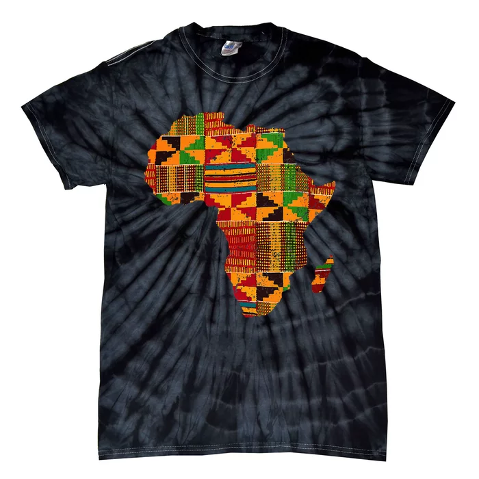 Cool Africa Map Kente Cloth Gift For African Lover Tie-Dye T-Shirt