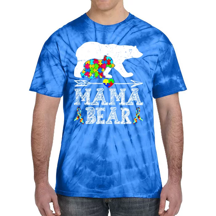 Cute Autism Mama Bear Awareness Family Lover Gift Tie-Dye T-Shirt