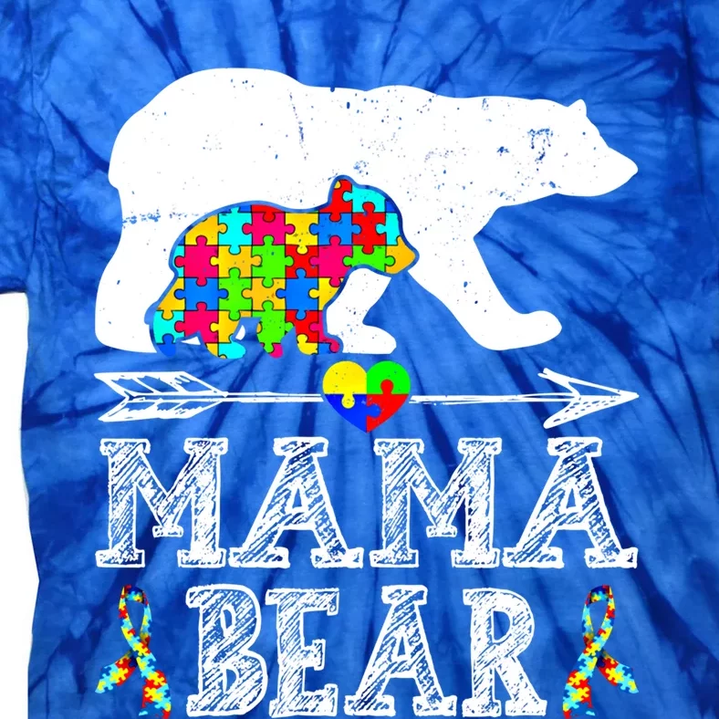 Cute Autism Mama Bear Awareness Family Lover Gift Tie-Dye T-Shirt