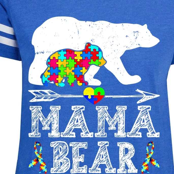 Cute Autism Mama Bear Awareness Family Lover Gift Enza Ladies Jersey Football T-Shirt