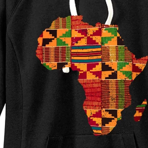 Cool Africa Map Kente Cloth Gift For  Wo African Lover Women's Fleece Hoodie