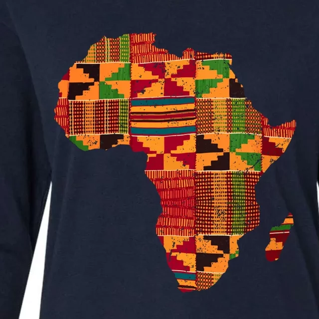 Cool Africa Map Kente Cloth Gift For  Wo African Lover Womens Cotton Relaxed Long Sleeve T-Shirt