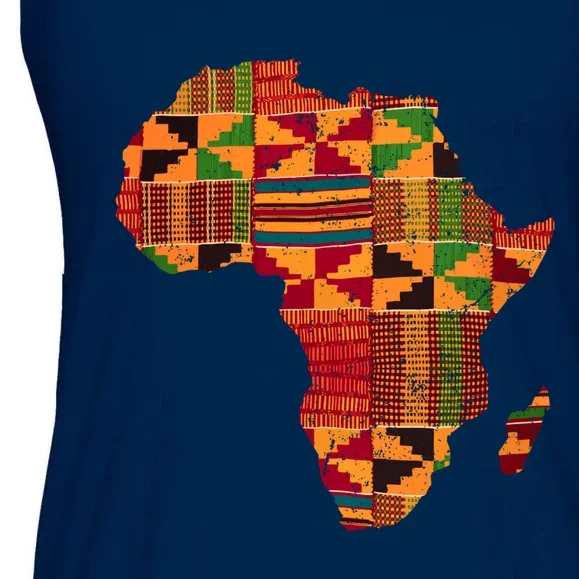 Cool Africa Map Kente Cloth Gift For  Wo African Lover Ladies Essential Flowy Tank