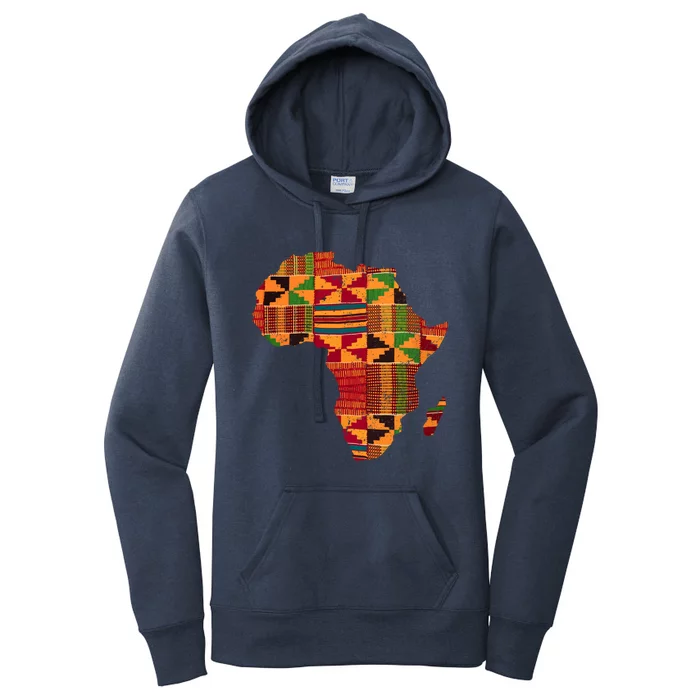 Cool Africa Map Kente Cloth Gift For  Wo African Lover Women's Pullover Hoodie