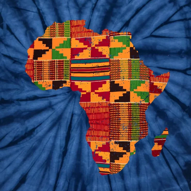 Cool Africa Map Kente Cloth Gift For  Wo African Lover Tie-Dye T-Shirt