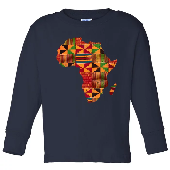 Cool Africa Map Kente Cloth Gift For  Wo African Lover Toddler Long Sleeve Shirt