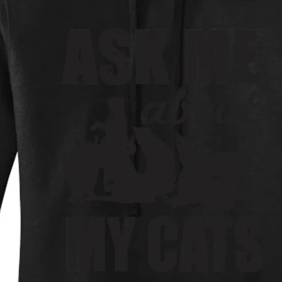 Cute Ask Me About My Cats Women's Pullover Hoodie