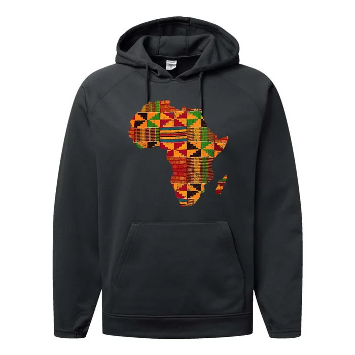 Cool Africa Map Kente Cloth Gift For Men Women African Lover Performance Fleece Hoodie