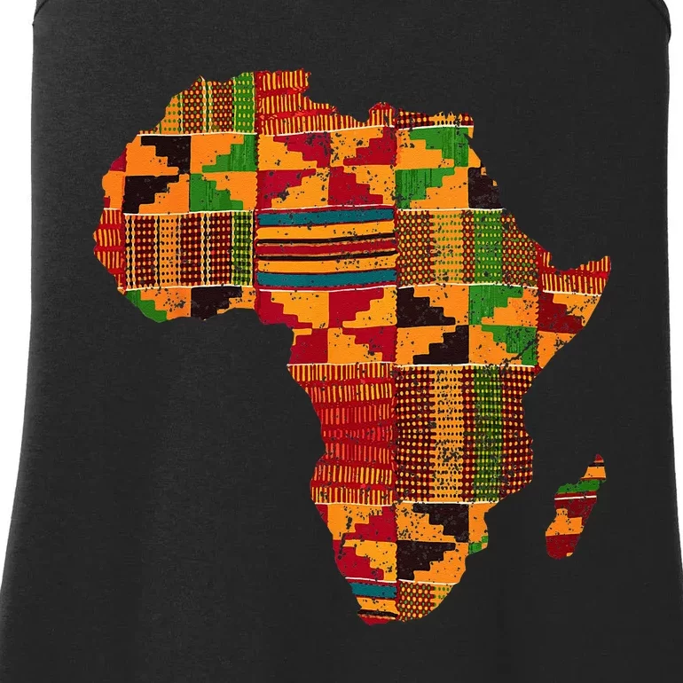 Cool Africa Map Kente Cloth Gift For Men Women African Lover Ladies Essential Tank