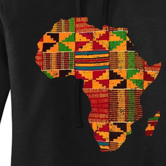 Cool Africa Map Kente Cloth Gift For Men Women African Lover Women's Pullover Hoodie