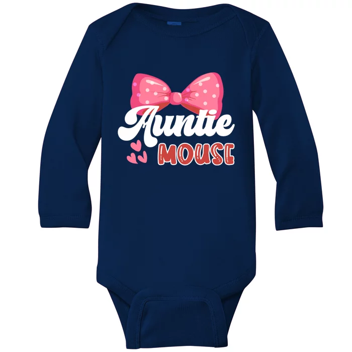 Cute Auntie Mouse Nephew Niece Aunt Meaningful Gift Baby Long Sleeve Bodysuit