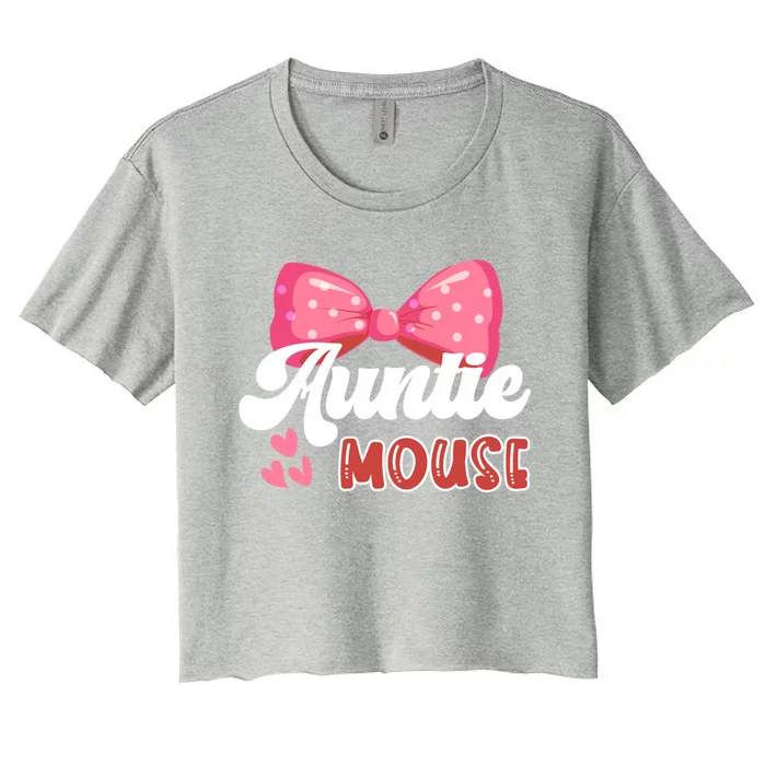 Cute Auntie Mouse Nephew Niece Aunt Meaningful Gift Women's Crop Top Tee