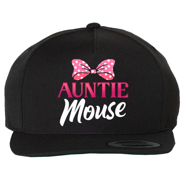 Cute Auntie Mouse Niece Nephew Aunt Gift Wool Snapback Cap