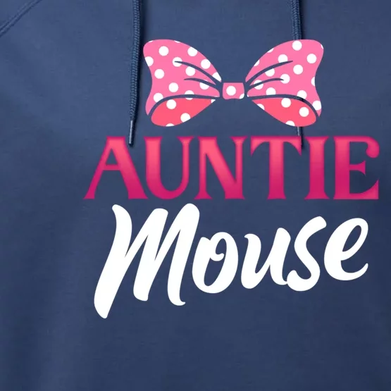 Cute Auntie Mouse Niece Nephew Aunt Gift Performance Fleece Hoodie