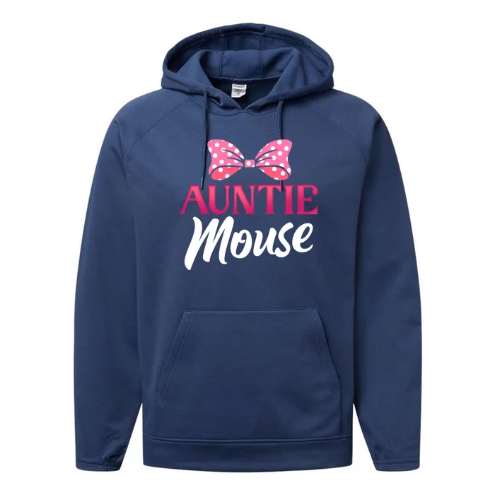 Cute Auntie Mouse Niece Nephew Aunt Gift Performance Fleece Hoodie