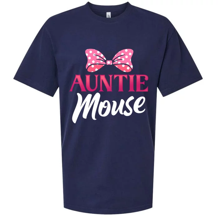 Cute Auntie Mouse Niece Nephew Aunt Gift Sueded Cloud Jersey T-Shirt