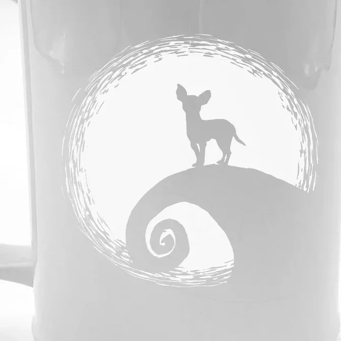 Chihuahua And Moon Halloween Funny For Dog Lover Front & Back Beer Stein