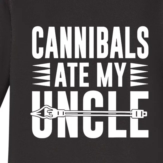 Cannibals Ate My Uncle Joe Biden Saying Funny Trump 2024 Baby Long Sleeve Bodysuit