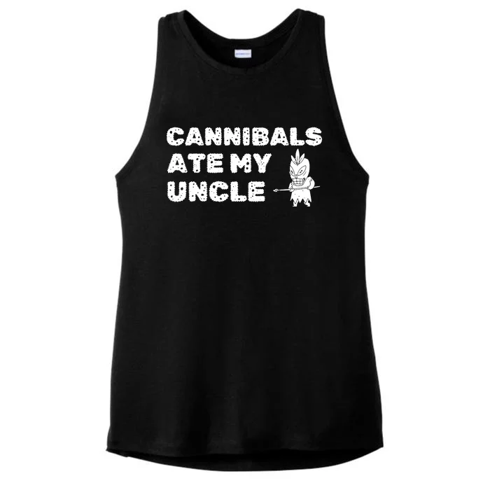 Cannibals Ate My Uncle Joe Biden Political Satire Trump 2024 Ladies Tri-Blend Wicking Tank