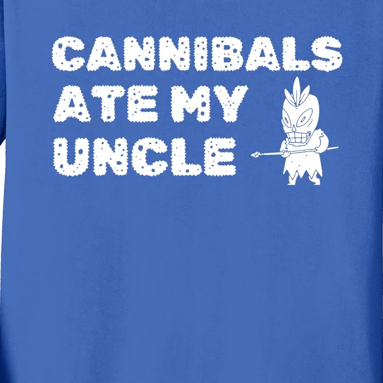 Cannibals Ate My Uncle Joe Biden Political Satire Trump 2024 Kids Long Sleeve Shirt