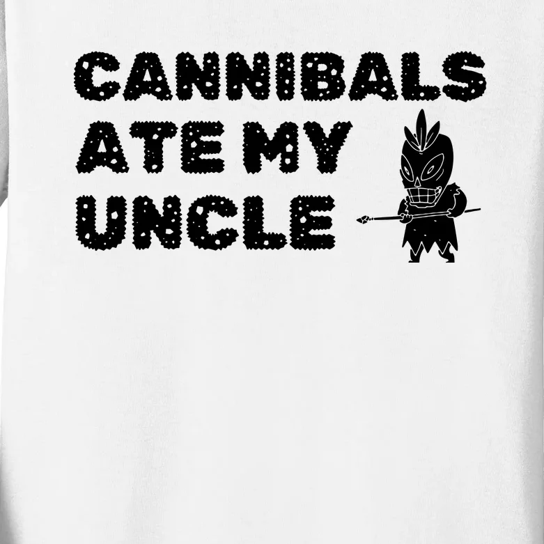 Cannibals Ate My Uncle Joe Biden Political Satire Trump 2024 Kids Long Sleeve Shirt