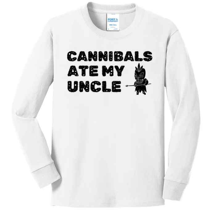 Cannibals Ate My Uncle Joe Biden Political Satire Trump 2024 Kids Long Sleeve Shirt