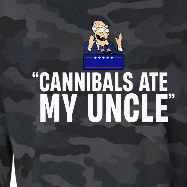 Cannibals Ate My Uncle Joe Biden Satire Cropped Pullover Crew