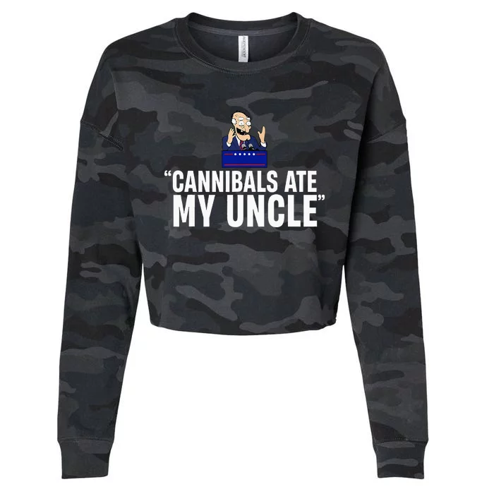 Cannibals Ate My Uncle Joe Biden Satire Cropped Pullover Crew