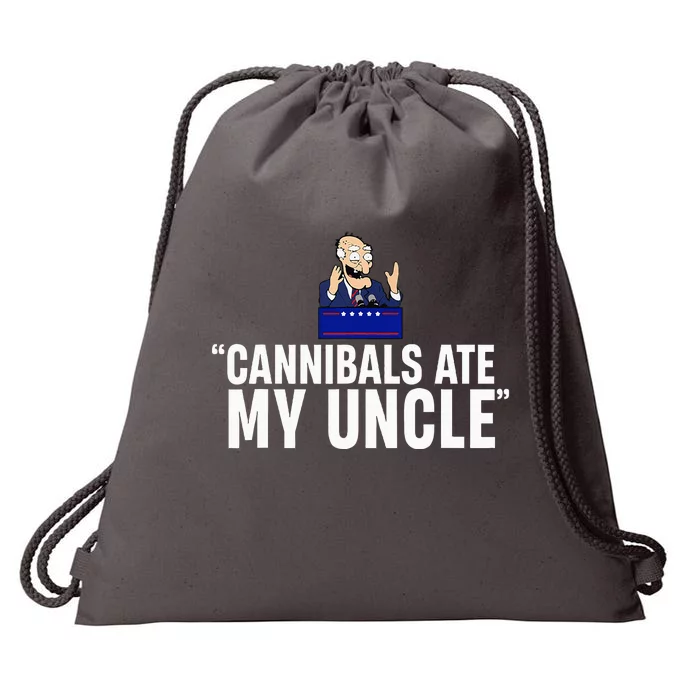 Cannibals Ate My Uncle Joe Biden Satire Drawstring Bag