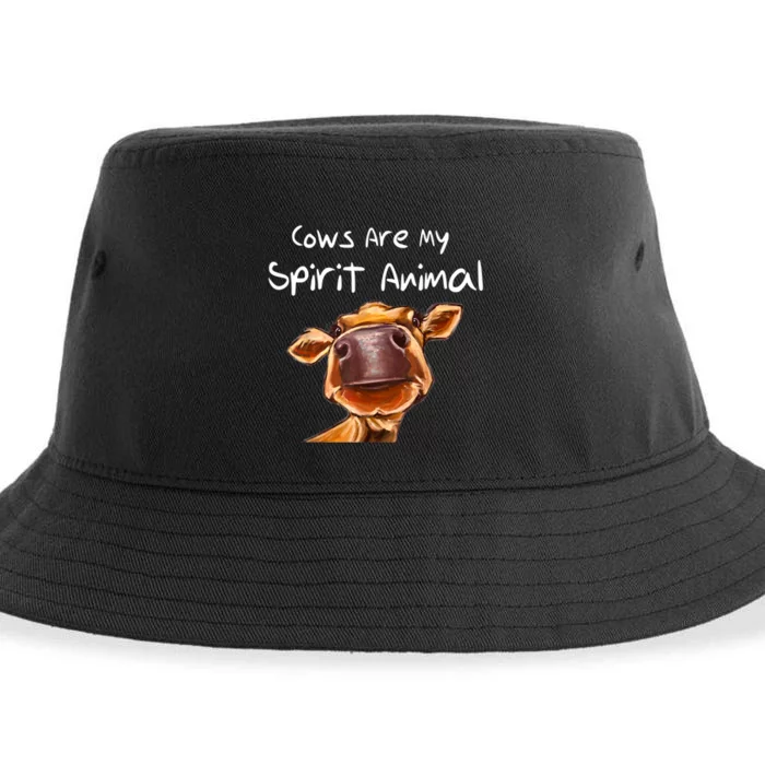 Cows Are My Spirit Animal Cute Cow Saying For Cow Lovers Sustainable Bucket Hat