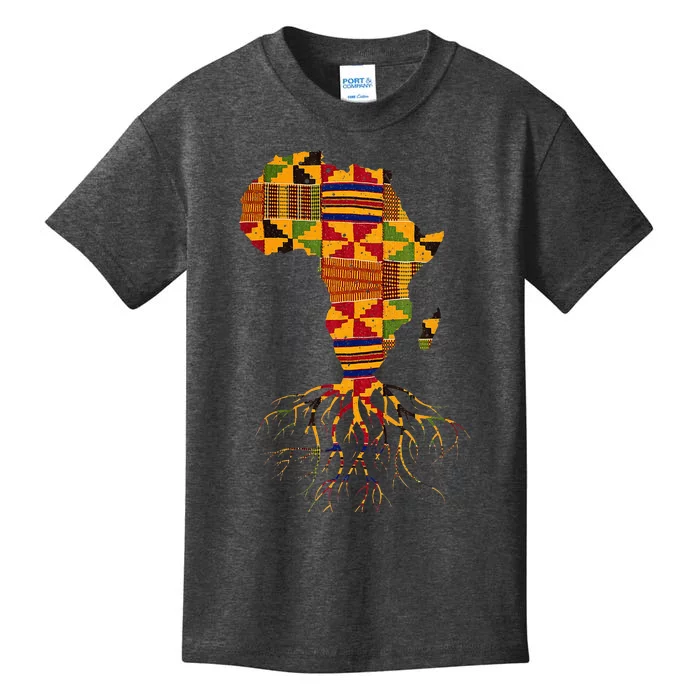 Cool Africa Map Traditional Kente Cloth African Roots Kids T-Shirt