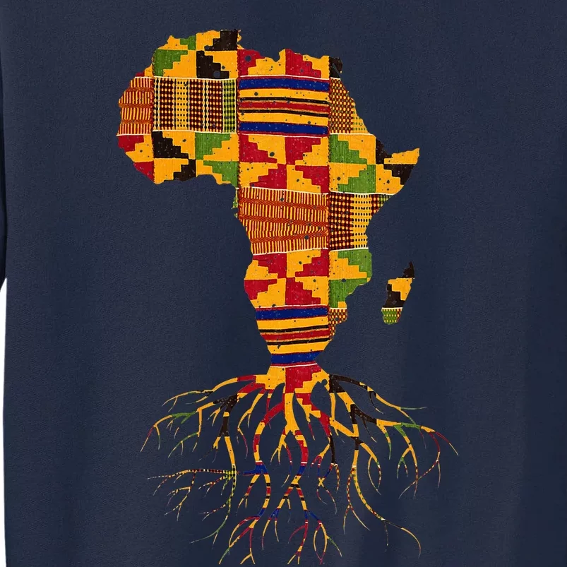 Cool Africa Map Traditional Kente Cloth African Roots Tall Sweatshirt